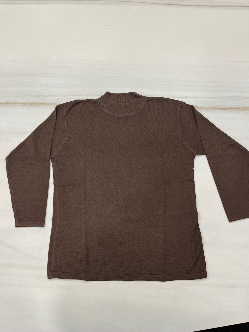 Women’s Brown Mock Neck Sweater - Soft Everyday Layer